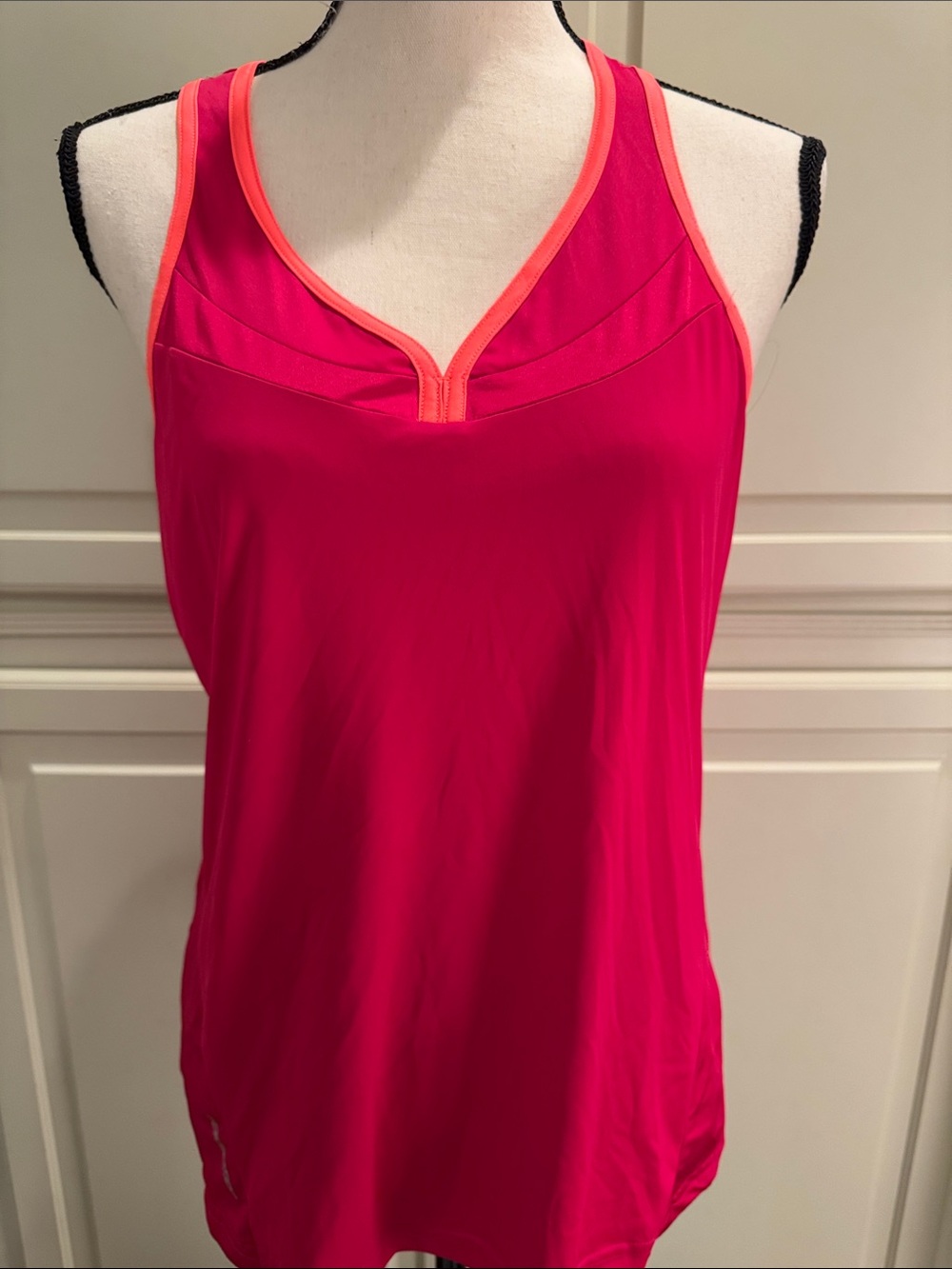 adidas Hot Pink Tank with Coral Trim